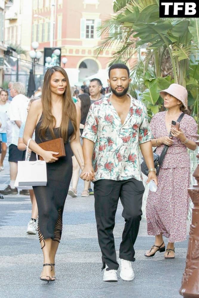 Chrissy Teigen Goes Braless Under a Very Sexy Sheer Black Dress in France - #17