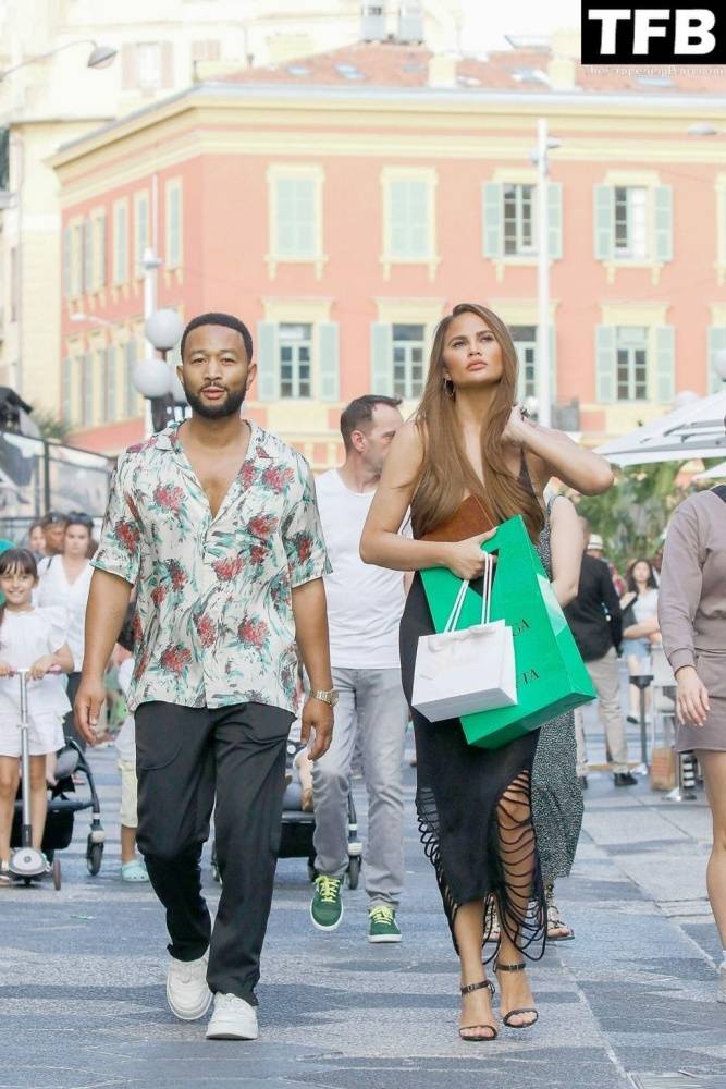 Chrissy Teigen Goes Braless Under a Very Sexy Sheer Black Dress in France - #8