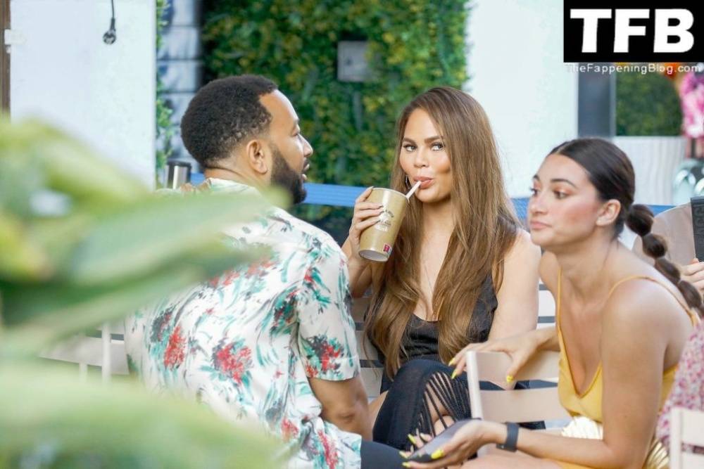 Chrissy Teigen Goes Braless Under a Very Sexy Sheer Black Dress in France - #6