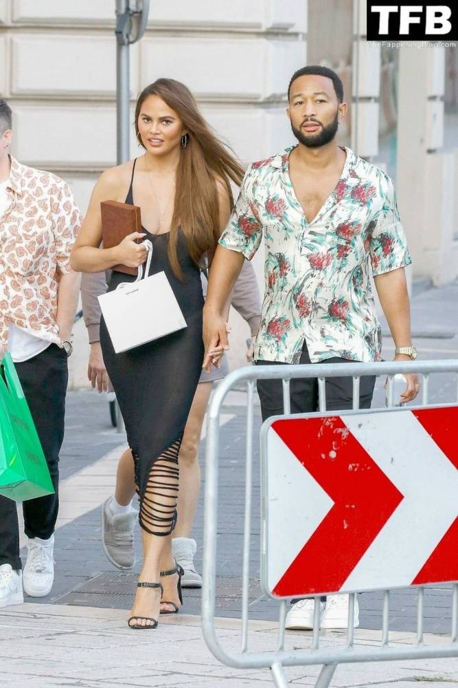 Chrissy Teigen Goes Braless Under a Very Sexy Sheer Black Dress in France - #19