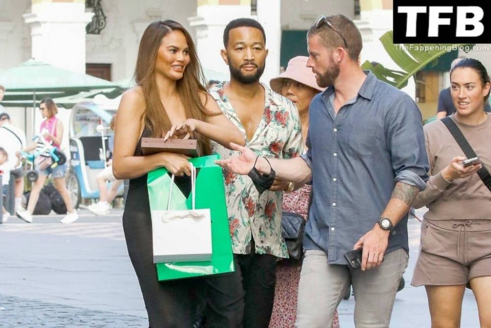 Chrissy Teigen Goes Braless Under a Very Sexy Sheer Black Dress in France - #14