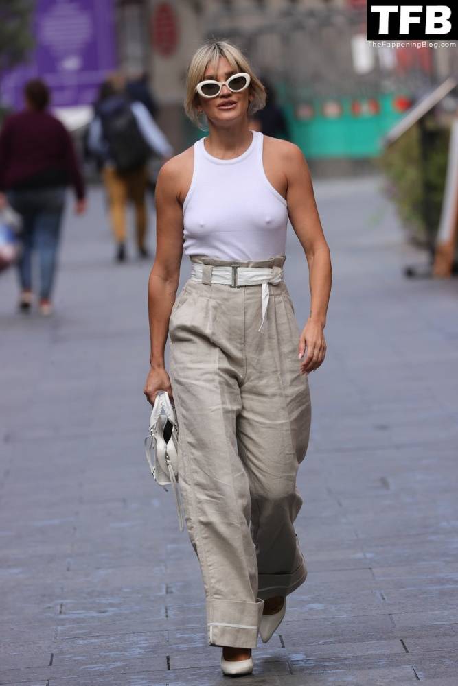 Ashley Roberts Leaves Little to the Imagination Stepping Out From Heart Radio Braless - #6