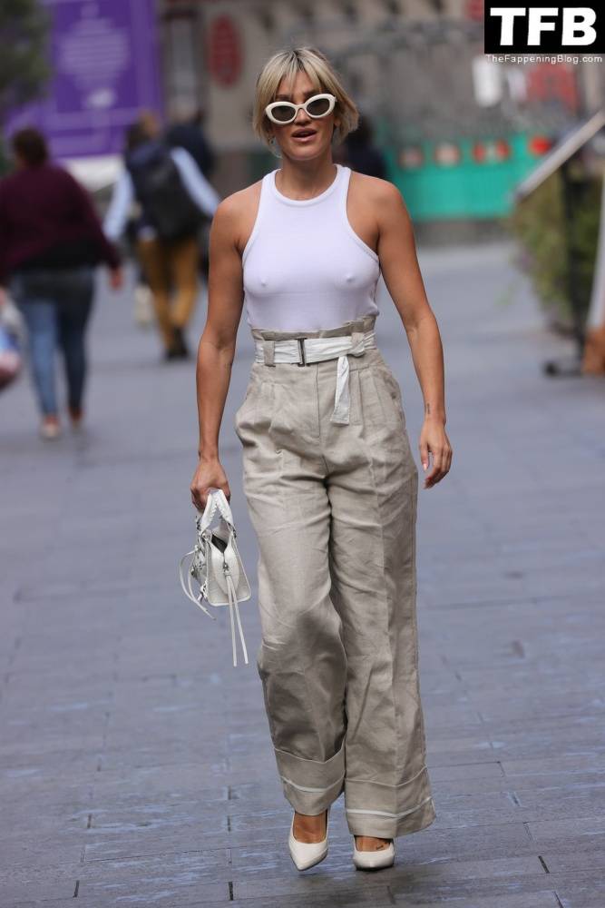 Ashley Roberts Leaves Little to the Imagination Stepping Out From Heart Radio Braless - #12