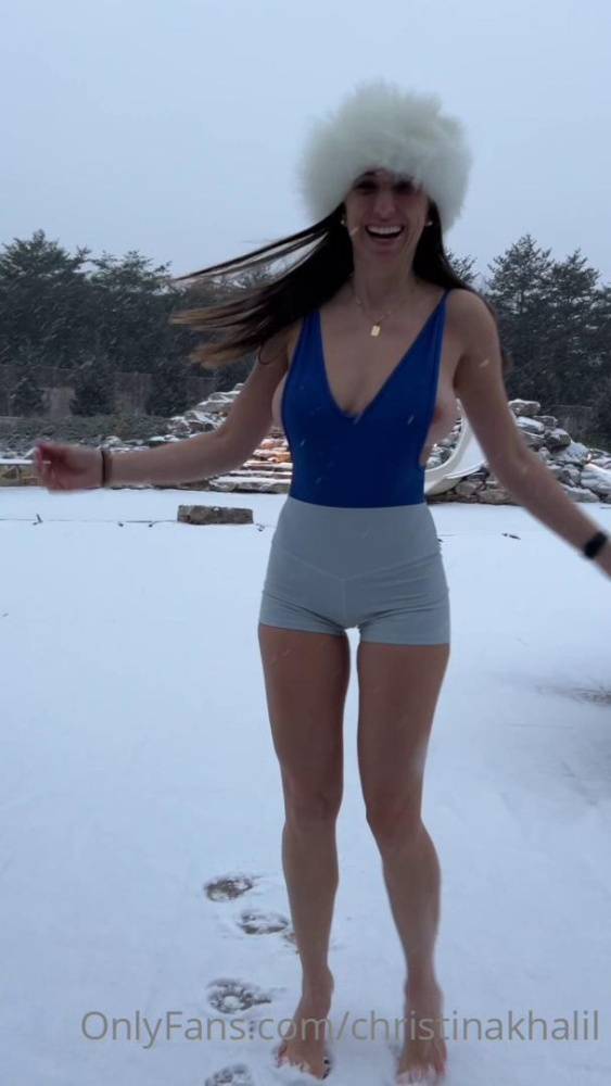 Christina Khalil Nipple Tease Snow Bodysuit Onlyfans Video Leaked - #4