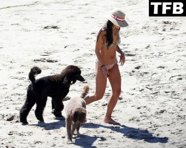 Jordana Brewster & Mason Morfit Enjoy the Morning on the Beach in Santa Barbara on solefans.net