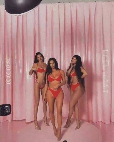 Kylie Jenner Thong Lingerie Skims BTS photo Leaked - Usa on solefans.net