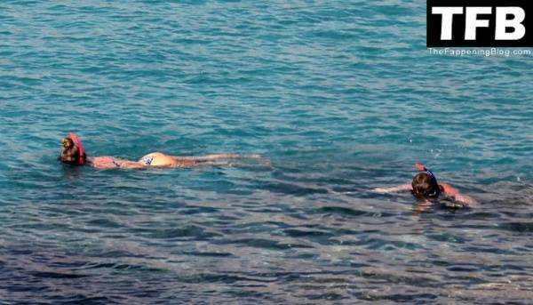 Nina Agdal & Logan Paul Enjoy a Day Snorkeling at the Beach in Mykonos on solefans.net