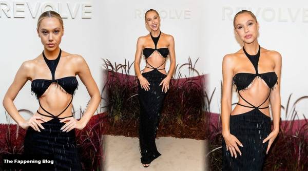 Alexis Ren Displays Her Sexy Tits & Waist at the Revolve Event in Manhattan on solefans.net