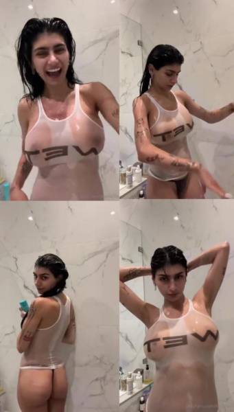 Mia Khalifa Nude Wet Tank Top OnlyFans Video Leaked on solefans.net