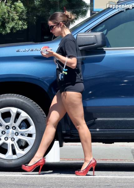 Addison Rae Rocks Bold “Lady Gaga” Tee and Red Heels in Los Angeles (27 Photos) - Los Angeles on solefans.net